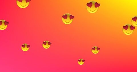 Heart Eyes Emojis on Vibrant Gradient Background - Download Free Stock Images Pikwizard.com