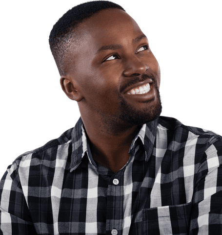 Smiling African American Man Looking Away on Transparent Background - Download Free Stock Videos Pikwizard.com