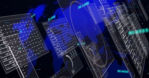 Global Financial Connections and Data Processing Display - Download Free Stock Images Pikwizard.com