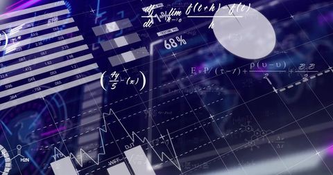 Digital Data Processing with Mathematical Formulas and Global Map Design - Download Free Stock Images Pikwizard.com