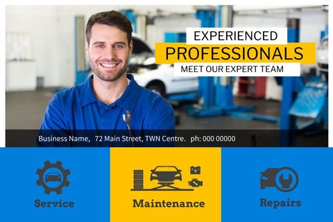 Experienced Technician in Auto Repair Facility Promoting Professional Services - Download Free Stock Templates Pikwizard.com