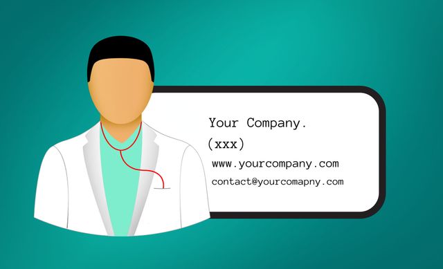 Medical Business Card Template with Doctor Icon and Contact Information - Download Free Stock Templates Pikwizard.com