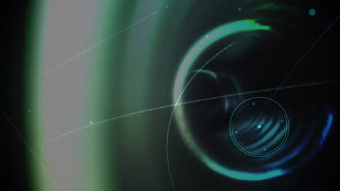 Abstract Network Connections with Green Neon Light