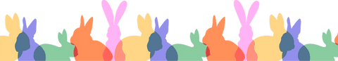 Colorful pastel rabbit silhouette seamless transparent pattern flat design
