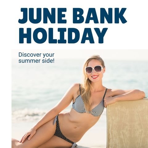 enjoying june bank holiday at sunny beach - Download Free Stock Templates Pikwizard.com
