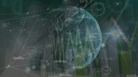 Futuristic Global Data and Financial Connections Concept
