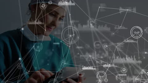 Innovative Healthcare Technology with Doctor Using Digital Tablet