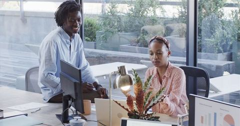 Diverse team engaging in productive business collaboration