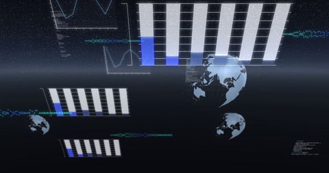 digital world map visualization with data charts - Download Free Stock Images Pikwizard.com