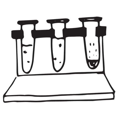 Transparent hand-drawn test tubes on stand vector illustration