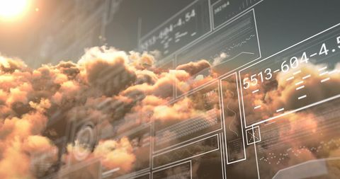 Digital Interface with Cloud Data Visualizations in Bright Sky - Download Free Stock Images Pikwizard.com
