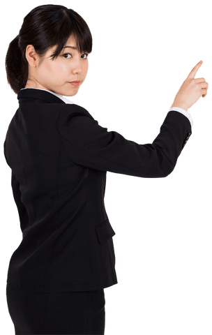 transparent asian businesswoman pointing finger - Download Free Stock Videos Pikwizard.com
