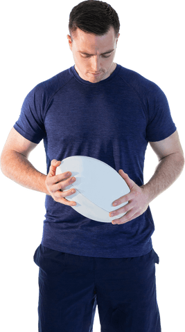attentive man holding rugby ball transparent background - Download Free Stock Videos Pikwizard.com