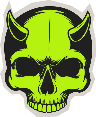 neon green horned skull icon on transparent background - Download Free Stock Videos Pikwizard.com