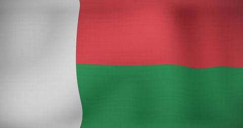 Waving Flag of Madagascar Symbolizing National Pride
