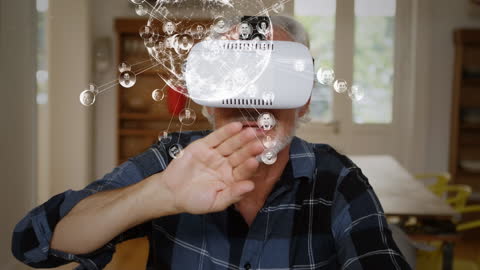 Senior Man Engaging with Virtual Reality Technology