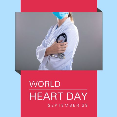 world heart day awareness with female doctor holding stethoscope - Download Free Stock Templates Pikwizard.com