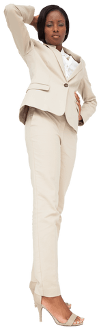 Tired african american businesswoman on transparent background