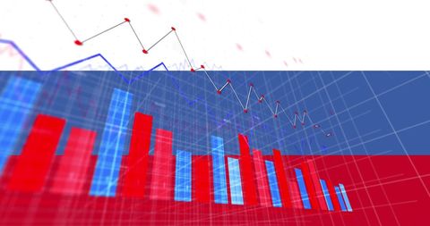 Financial Market Trends on Russian Flag Background - Download Free Stock Images Pikwizard.com