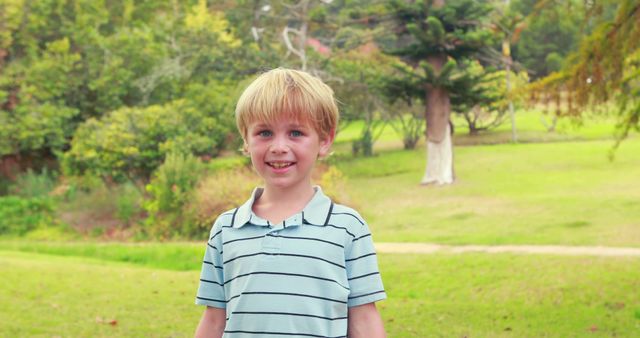 Smiling Child in Park on Sunny Day - Download Free Stock Images Pikwizard.com