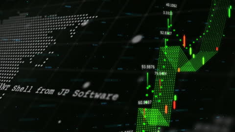 Global Financial Data Processing Animation with World Map