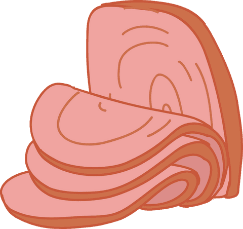 illustration of succulent deli ham slices on transparent background - Download Free Stock Videos Pikwizard.com