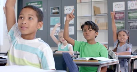 Diverse Students Eagerly Participating in Classroom - Download Free Stock Images Pikwizard.com