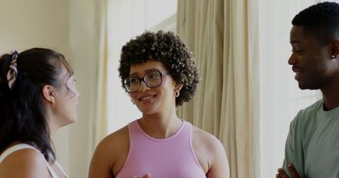 Group of Young Friends Enjoying Time Together Indoors