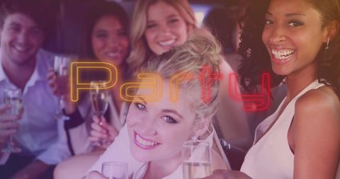 Diverse Friends Celebrating in Style with Champagne