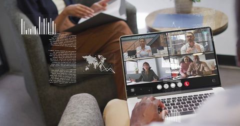 Virtual Business Meeting with Digital Financial Analytics