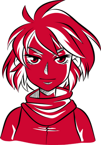 anime character with scarf in red on transparent background - Download Free Stock Videos Pikwizard.com