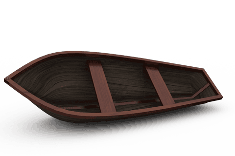 Rustic wooden boat vector on transparent background