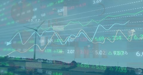 Financial data processing over wind turbine scene
