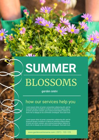 summer blossoms marketing template for garden centers - Download Free Stock Templates Pikwizard.com