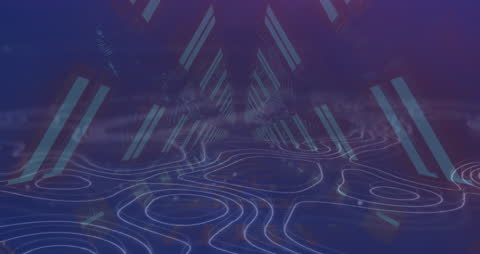 Abstract Neon Tunnel Above Wavy Landscape