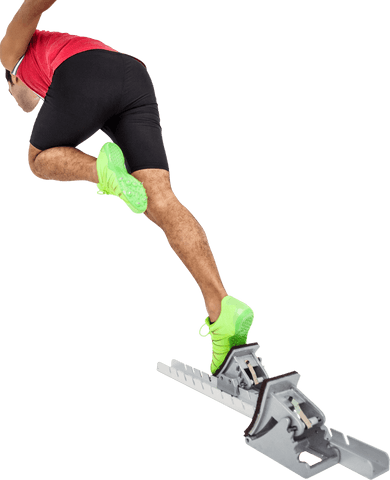 male athlete in action running from starting blocks transparent view - Download Free Stock Videos Pikwizard.com