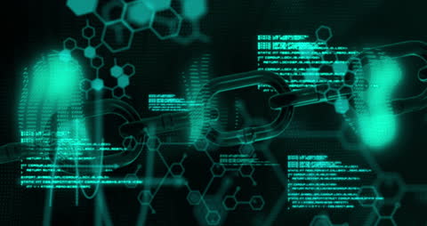 Futuristic Blockchain Concept Background with Digital Code