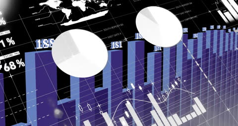 Animated Digital Interface Displaying Global Data Trends