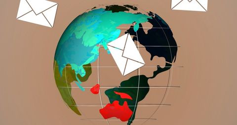 Global Communication Concept with Floating Envelopes - Download Free Stock Images Pikwizard.com