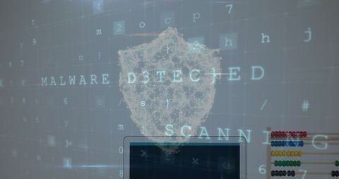 Digital Shield icon with Malware Alert Message on Screen - Download Free Stock Images Pikwizard.com