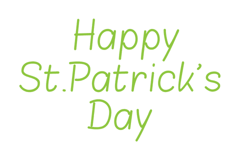 Festive green happy st. Patrick's day text on transparent background