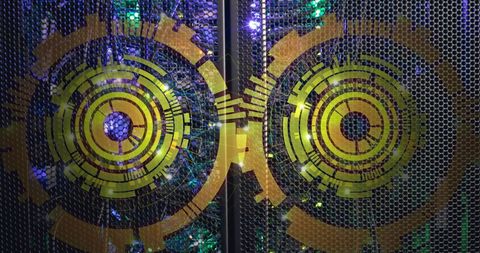 Abstract Scanning Circles on Computer Server - Download Free Stock Images Pikwizard.com