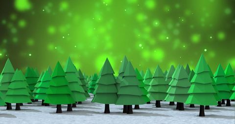 Digital Winter Wonderland with Christmas Trees