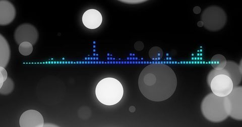 Illuminated Soundwave Equalizer with Digital Bokeh Elements