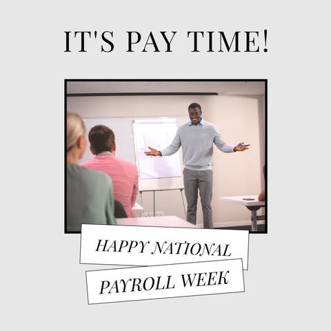 Smiling employer gesturing broadly while talking to employees during National Payroll Week highlights importance of payroll practices. Ideal for campaigns emphasizing payroll awareness, corporate activities, and recognition of employees' contributions. Suitable for business newsletters and promotional materials focusing on workforce appreciation.