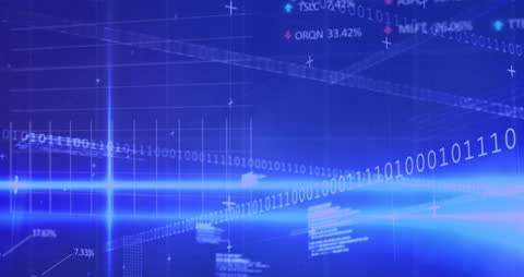 Digital Data Processing with Abstract Blue Background