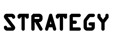 Black strategy text on transparent background vector illustration