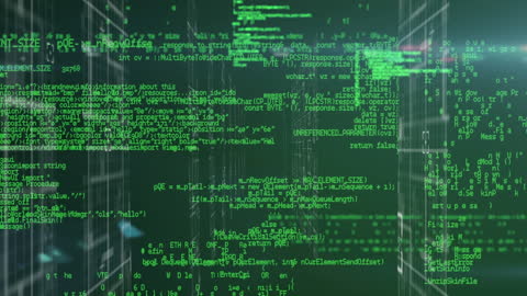 Animated Digital Code on Futuristic Interface