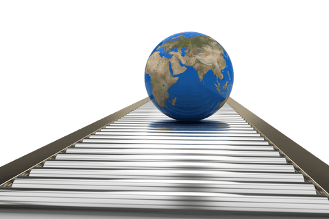 transparent globe moving on futuristic conveyor belt - Download Free Stock Videos Pikwizard.com