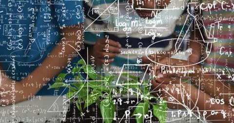 Schoolchildren Learning Math with Interactive Elements